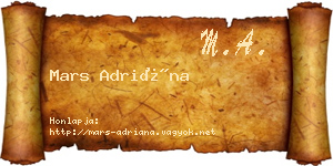 Mars Adriána névjegykártya